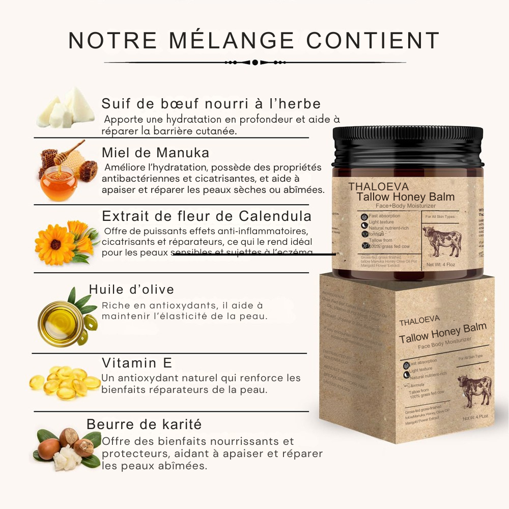 TALLOW Baume Nourrissant Visage & Corps – Tallow & Miel – Thalovéa