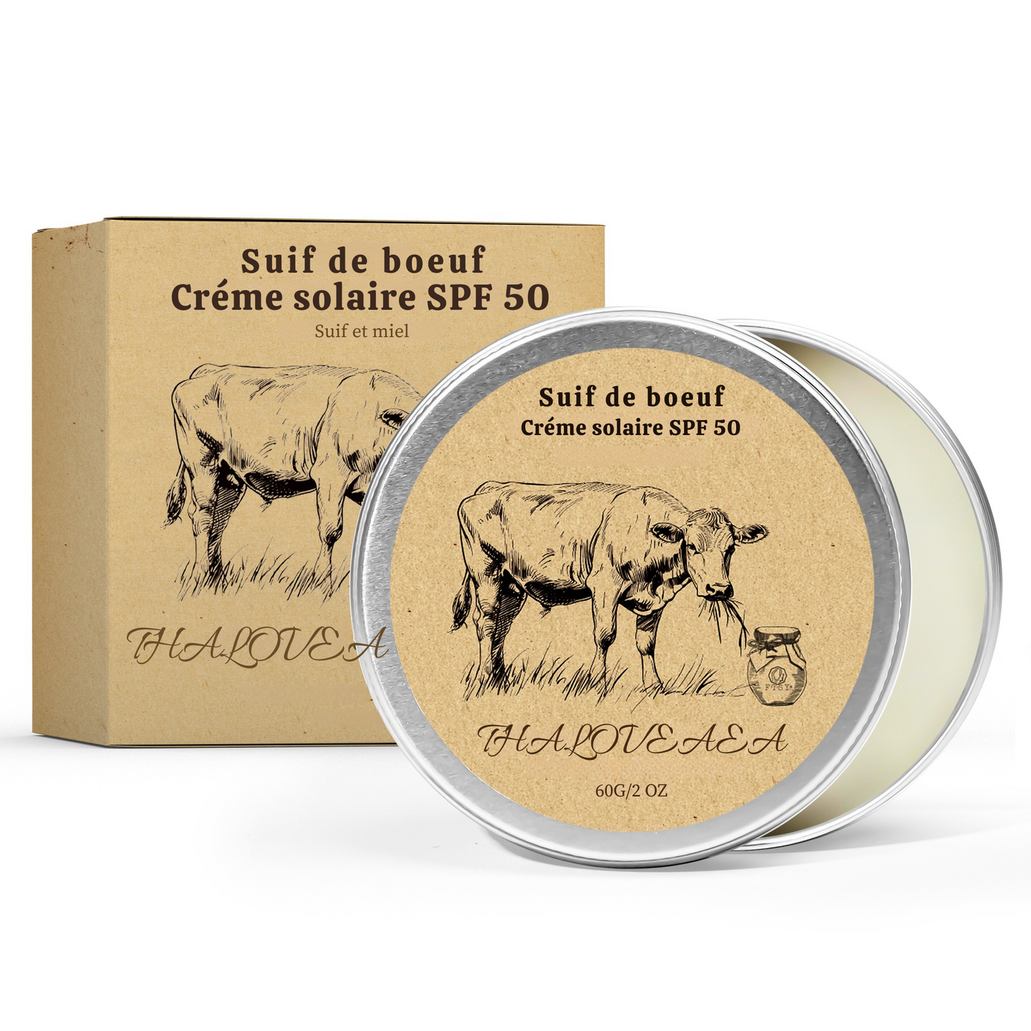 TALLOW - Crème Solaire Naturelle Tallow & Miel – SPF 50 – Thalovéa
